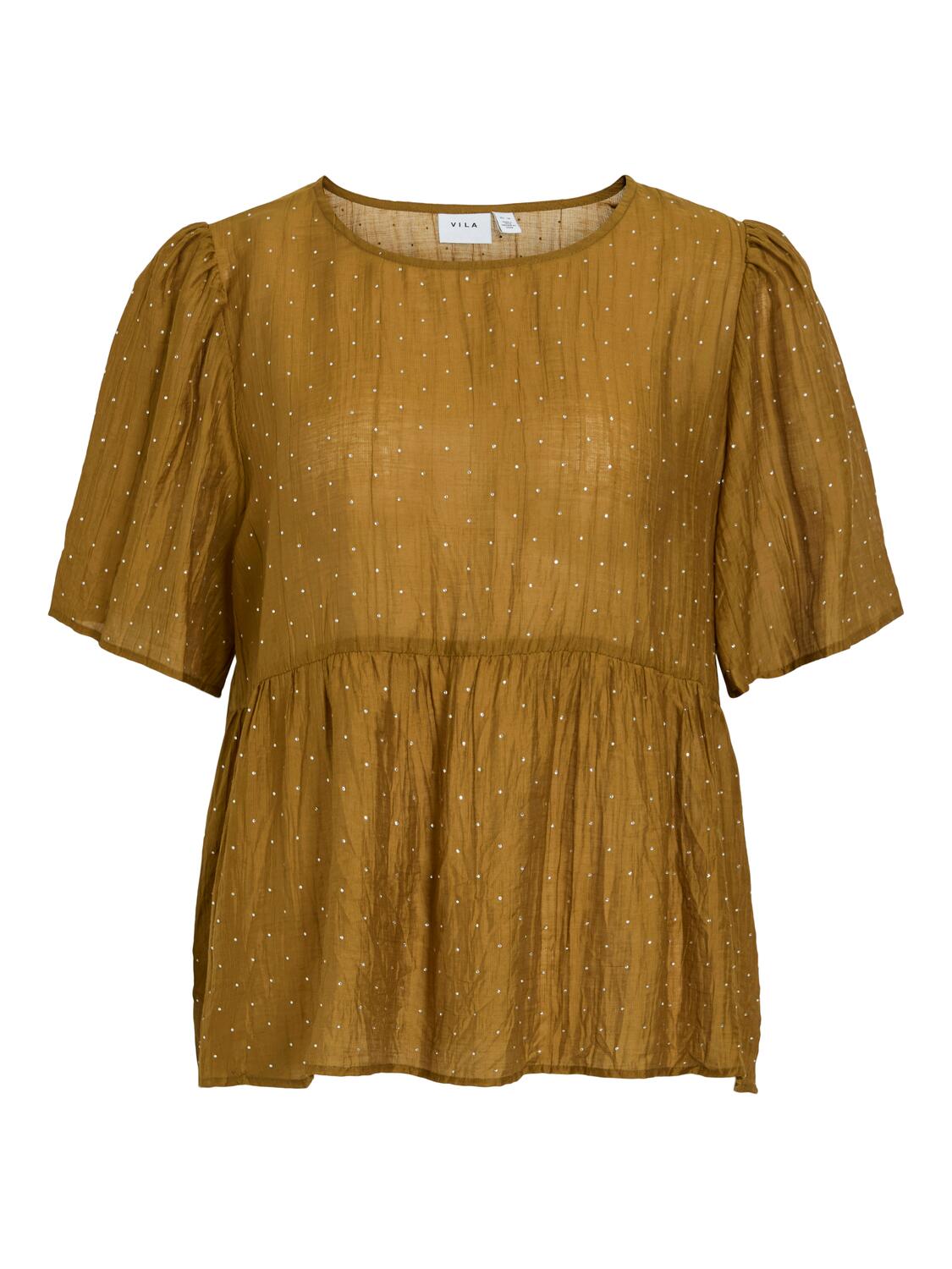 Vifallon Rhinestone bluse - Tapenade